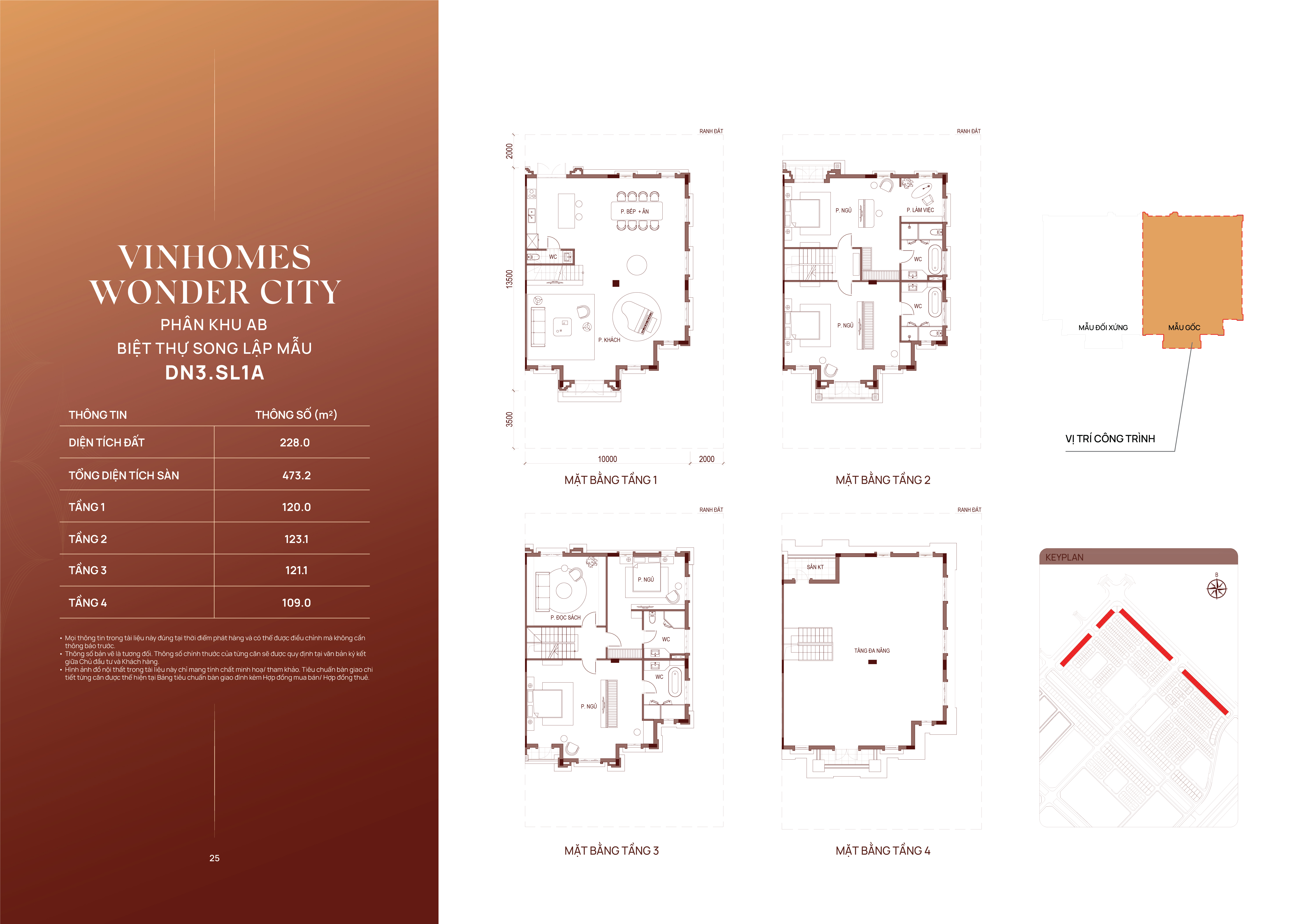 Mặt bằng song lập phân khu AB Mặt bằng song lập phân khu AB