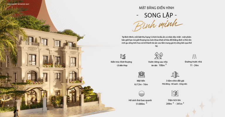 Mặt bằng song lập phân khu Bình Minh Vinhomes Wonder City